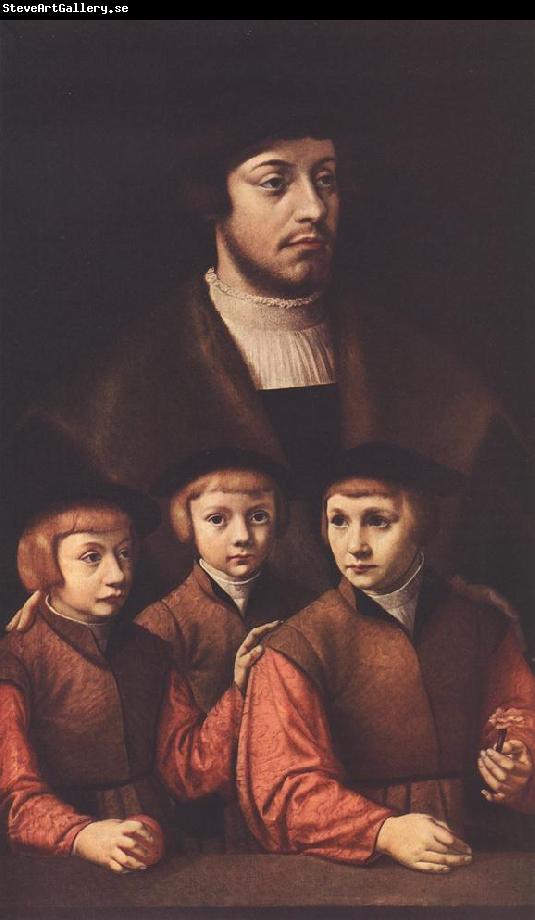 BRUYN, Barthel Portrait of a Man with Three Sons